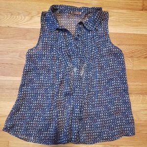 Dm Bm Medium Sheer Navy Floral Tank Top